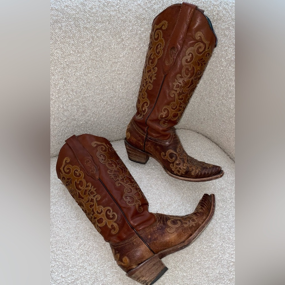 Corral Lizard Inlay Boots C1052